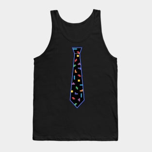 Tetris Tie Tee- Blue Tank Top